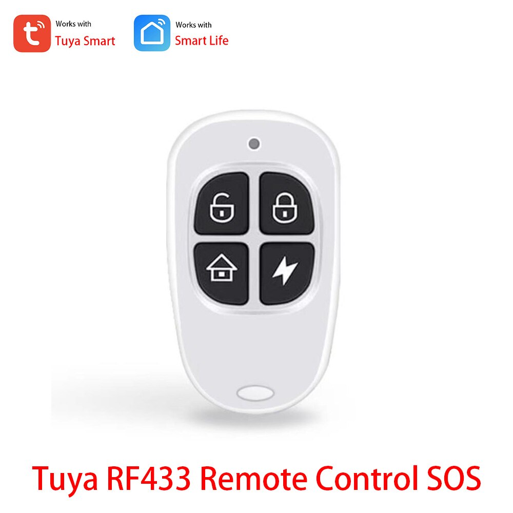 Tuya 스마트 RF433 원격 컨트롤러 4 모드 멀리 홈 무장 SOS 홈 보안 스마트 라이프 RF + WIFI 사이렌 허브 게이트웨이 필요